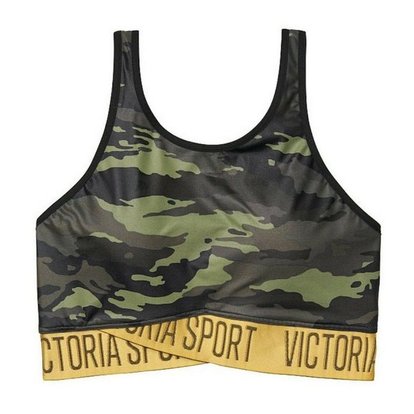 Victoria's Secret Sport Camo Crisscross Logo Band Sport Bra Size L - Picture 3 of 3